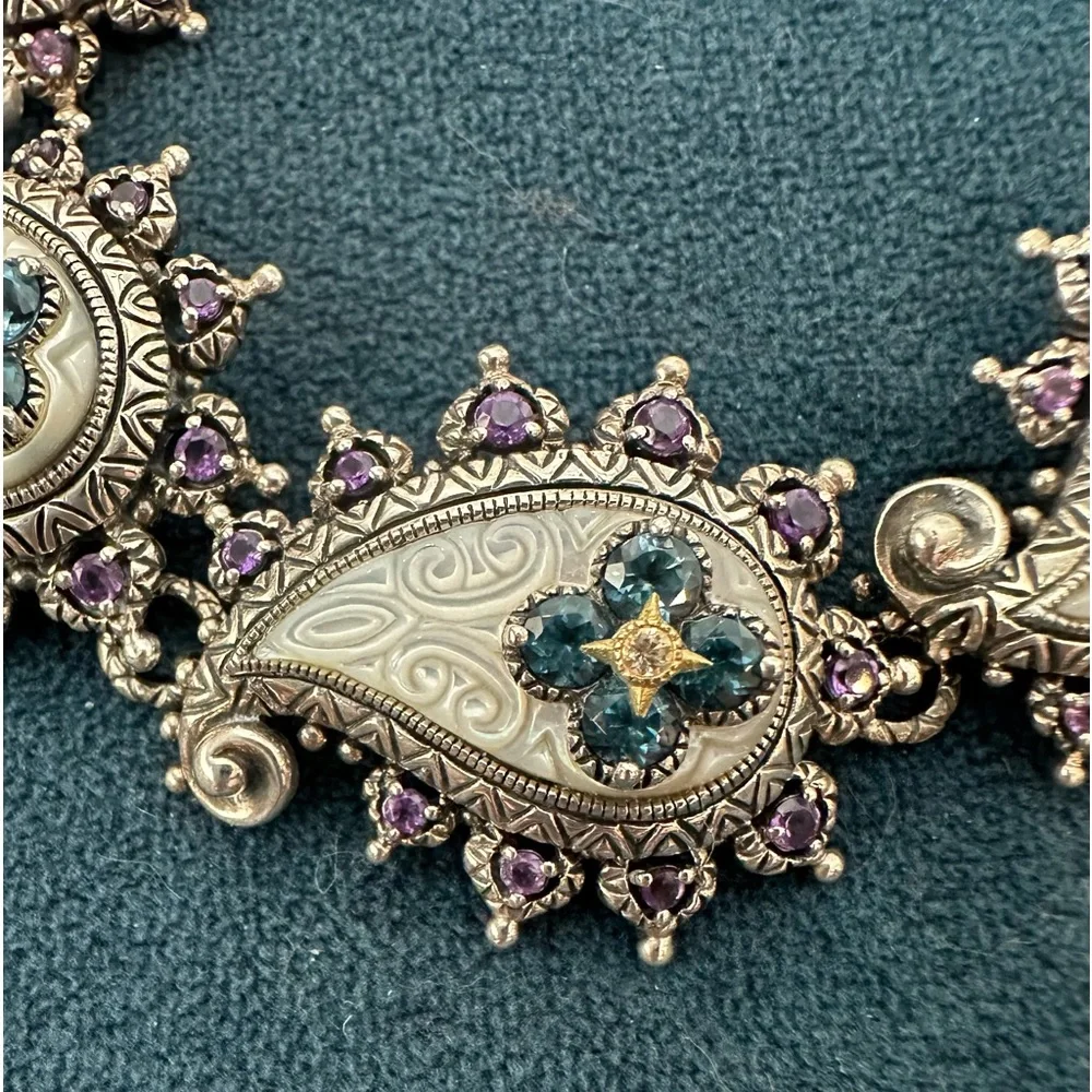 Barbara Bixby Gemstone Paisley Mother of Pearl Bracelet - Picture 3 of 3